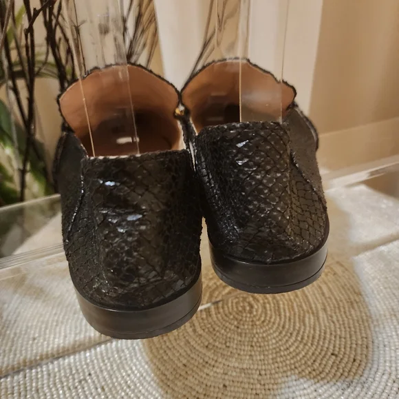 Zara women black  smart leather loafers size 37 us 6.5.New condition. - Picture 3 of 9